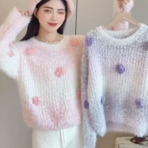 独特渐变感·小花毛衣 [C621]