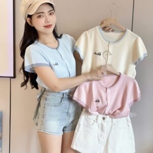 “俏皮女孩”排扣针织衫 [C654]