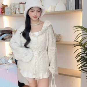 “云海轻纱”拼接连帽外套 [D007]