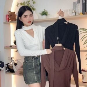 欧辣V领·长袖上衣【G030】