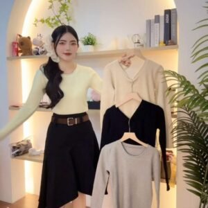 韩系软糯·卷边长袖衫【G002