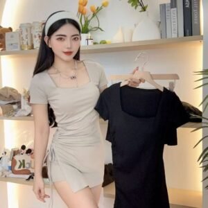 “自在风雅”抽绳收腰套装 [D290]