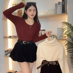 质感丝绒·花苞裤裙 [G200]