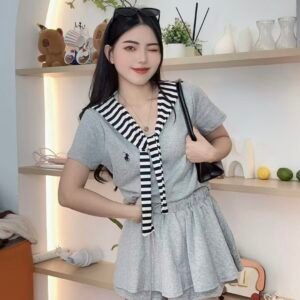 POLO·条纹披肩set [D208]