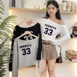 “COWBOYS 33”露肩衫 [D075]