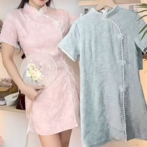 清冷素雅·中式旗袍SET  [D132]