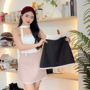 冬日限定·钩花拼接毛呢裙 [D224]