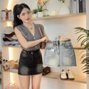 潮流辣妹·磨毛牛仔裤裙 [D166]