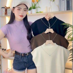 “Chic糯感”微高领Top [D108]