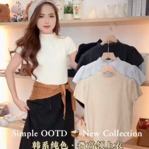 韩系纯色·微高领上衣【G065】