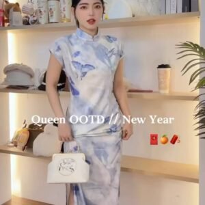 “幽兰蝶梦”中式旗袍 [D316]