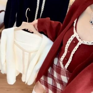 女秋花边领·毛衣两件套 [D073]