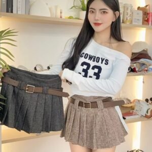 千鸟格学院风·百褶裤裙 [D244]