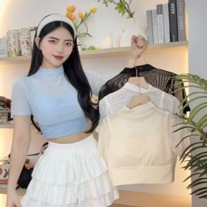 春秋网纱·半高领 [D249]