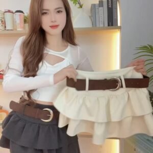 法式恋曲·荷叶边蛋糕裙 [D298]