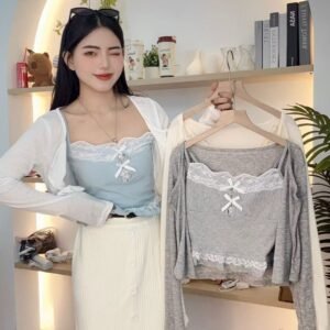 “奶泡甜妹”ribbon两件套 [G045]