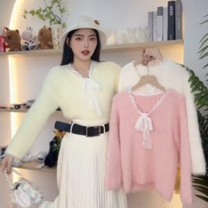 奶甜蕾丝·貂绒毛衣 [G009]