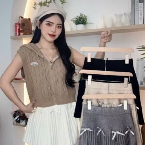 秋日丝带·针织百褶裙【G162】