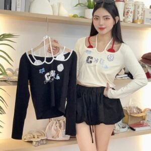 “CHU”酷感挂脖长袖 [D185]