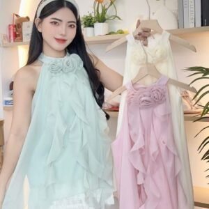 “花瓣信笺”飘带雪纺衫 [D161]