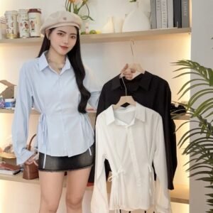 简约系带·收腰衬衫 [D115]