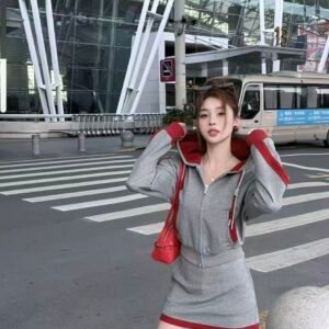 姐系松弛·拼色套装 [D026]