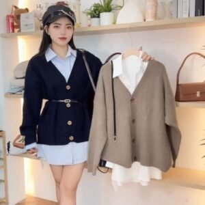 “风起秋时”毛衣衬衫套裙 [D038]