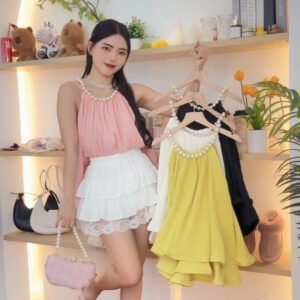 高级千金·珍珠挂脖衫 [G100]