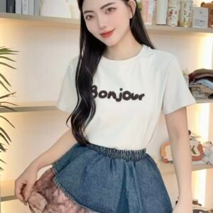 基础款·Bonjour字母Tee [D247]