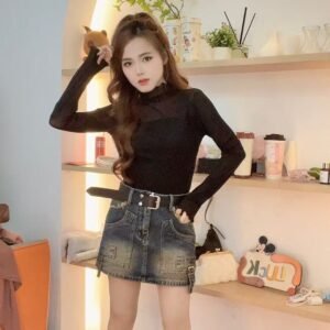 复古渐变·牛仔裤裙[G157]