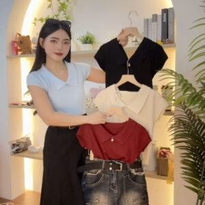 简约翻领·针织上衣[G052]