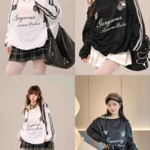 美式球场·双杠露肩衫[C428]