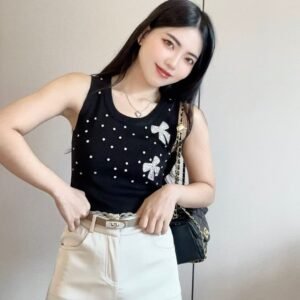 时尚蝴蝶结·镶钻背心[C650]