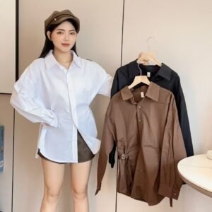 港味设计感·收腰衬衫[C435]