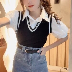 日系学院·马甲式衬衫[B115]