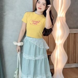 森系温柔感·格纹半裙[A786]